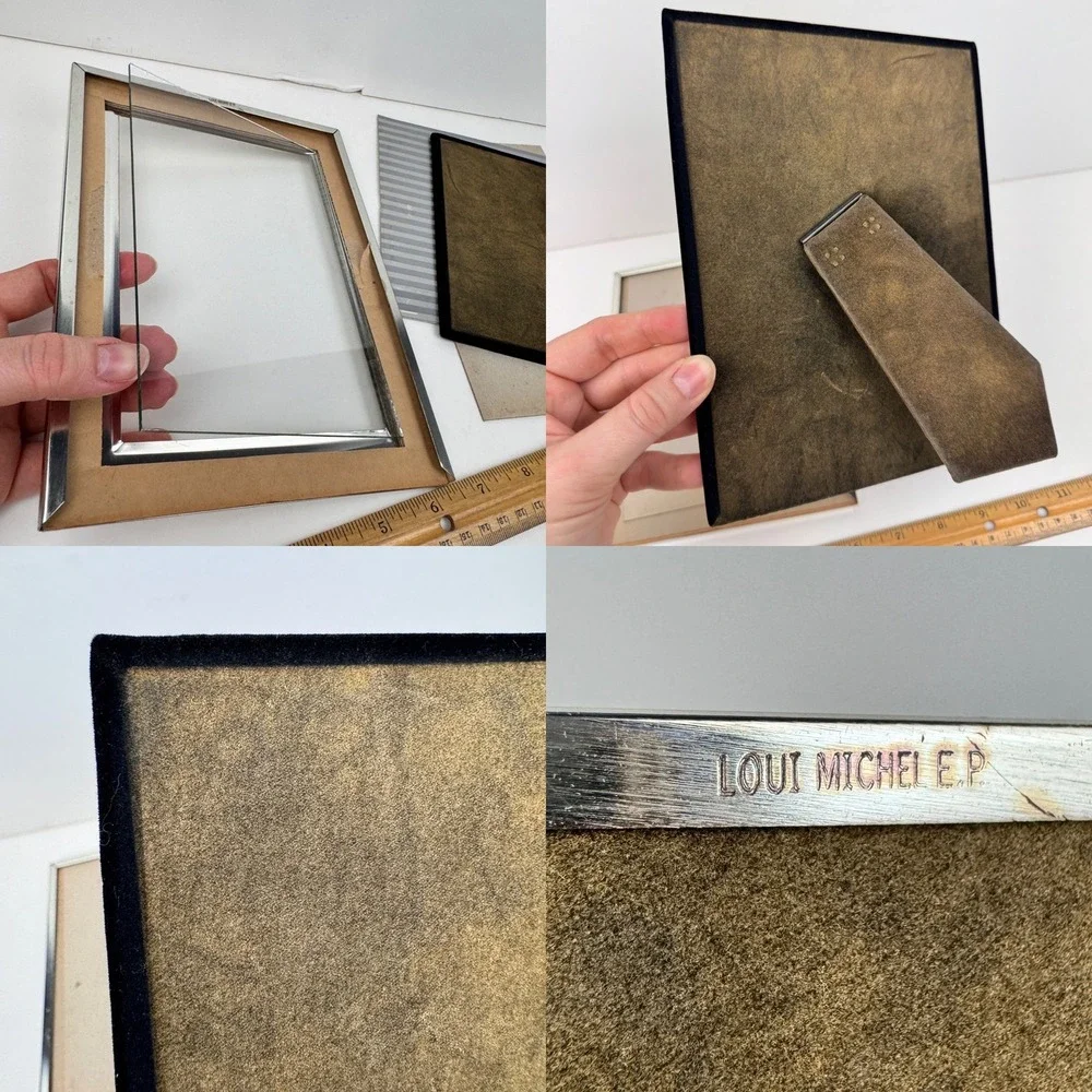 Vtg Loui Michel ep Silver Plated 5x7 inch Picture Frame Bowon Discolored READ